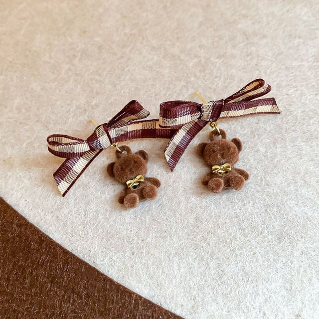 Earring Bow / Drop Stud Bear