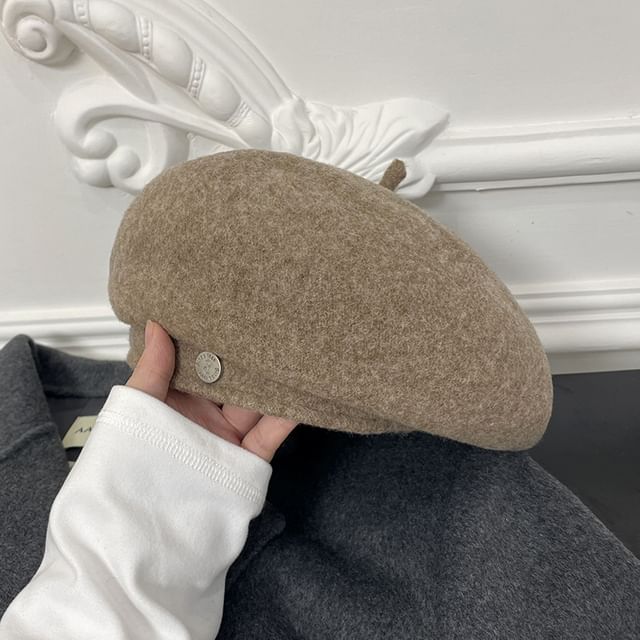 Disc Wool Beret Hat Metal