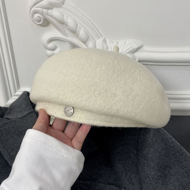 Disc Wool Beret Hat Metal