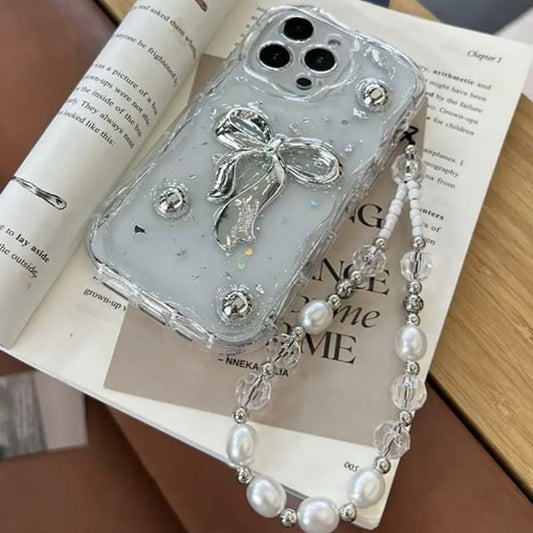 Bow Set Pearl / Strap Case Faux Phone