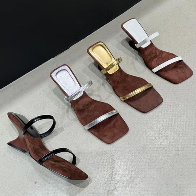 Slide Sandals Wedge Heel