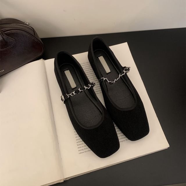 Shoes Square Mary Jane Toe Chained