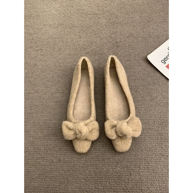 Wool Flats Bow Toe Square