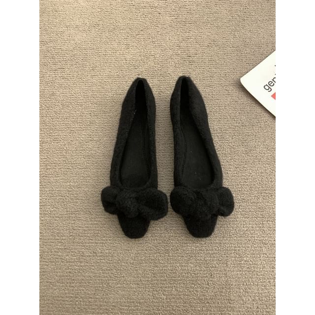 Wool Flats Bow Toe Square