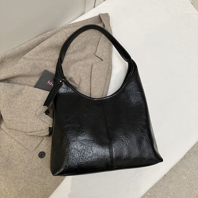 Leather Faux Plain Tote Bag