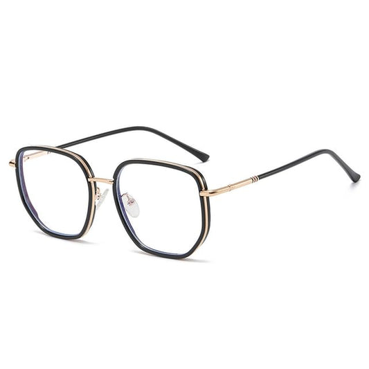 Frame Square Eyeglasses Blocking Blue Light Metal