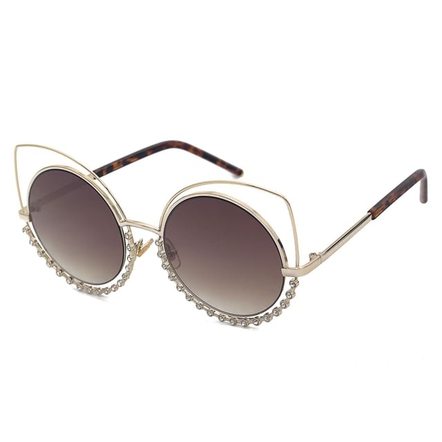 Cat Frame Metal Sunglasses Eye Rhinestone