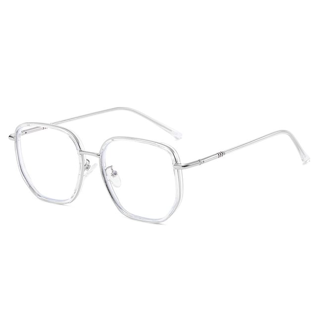 Frame Square Eyeglasses Blocking Blue Light Metal