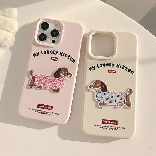 Embroidered Dog Phone Case