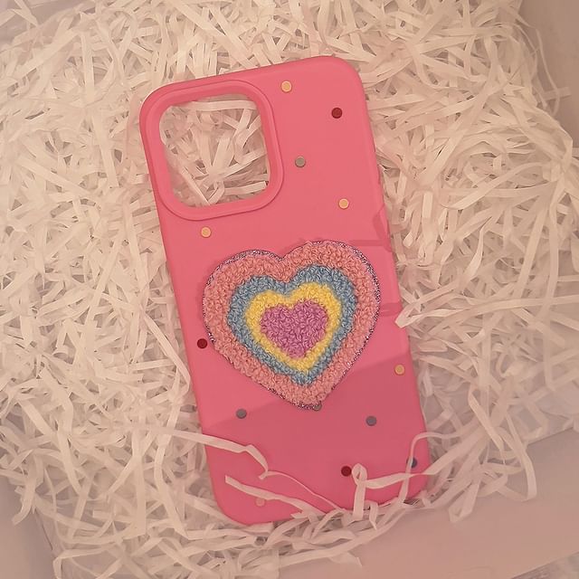 Heart Pom Set Embroidered Case Strap / Phone
