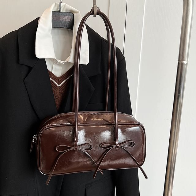 Bow Leather Bag Shoulder Faux