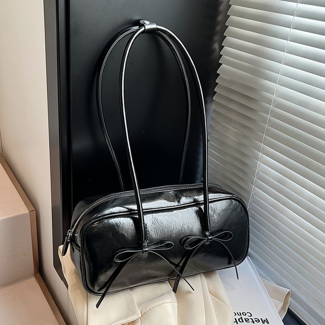 Bow Leather Bag Shoulder Faux