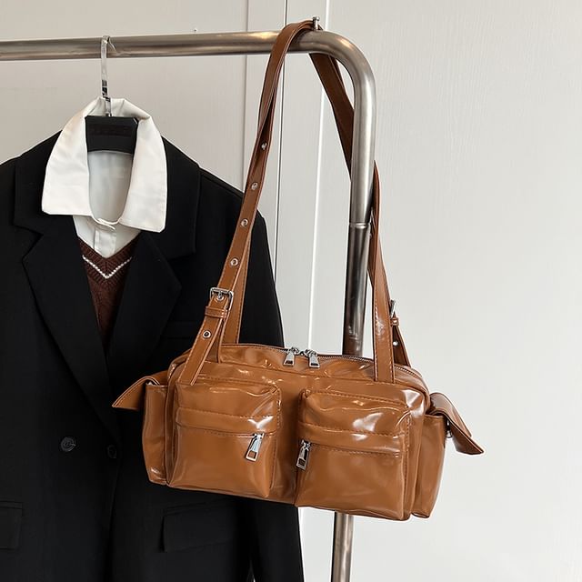 Bag Multi-Pocket Leather Shoulder Faux