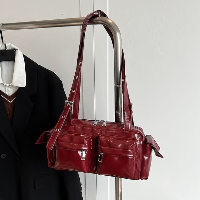 Bag Multi-Pocket Leather Shoulder Faux