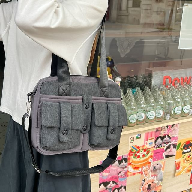 Plain Computer Multi-Pocket Bag