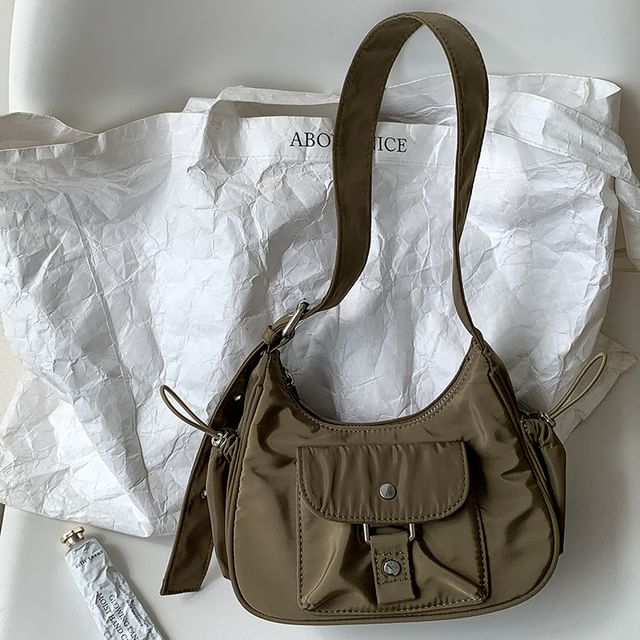 Drawstring Shoulder Multi-Pocket Bag