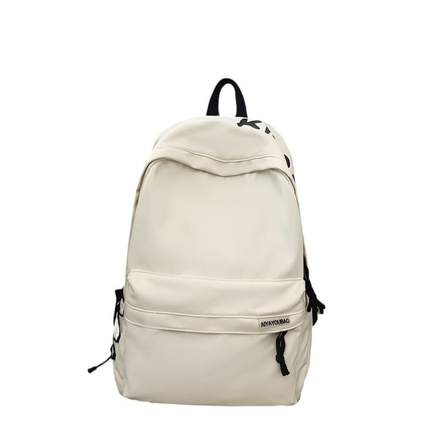 Charm Nylon Print Backpack Lettering Laptop / Set Bag