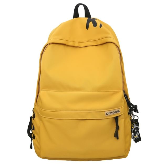 Charm Nylon Print Backpack Lettering Laptop / Set Bag