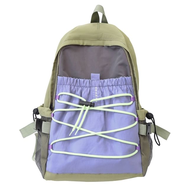 Color Charm Set Backpack Nylon Block / Bag