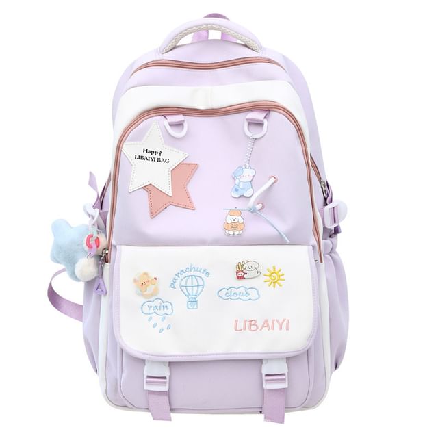 Set Tote Badge Applique Backpack Star Nylon Bag Laptop Embroidered Charm /