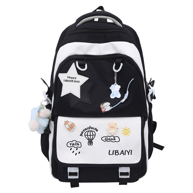 Set Tote Badge Applique Backpack Star Nylon Bag Laptop Embroidered Charm /
