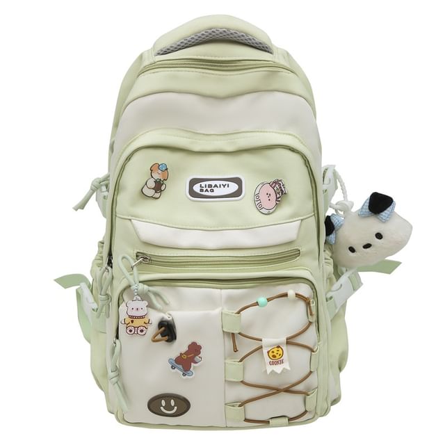 Charm Bag Two Set / Applique Badge Backpack Laptop Nylon Tone