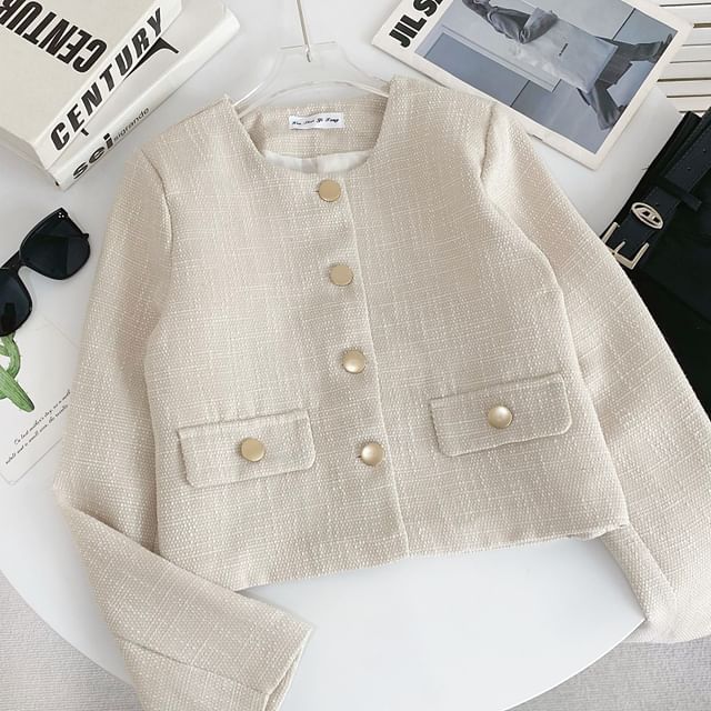 Tweed Button-Up Jacket