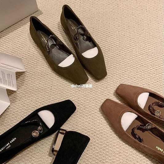 Jane Heel Accent Pumps Plain Mary Metal Low