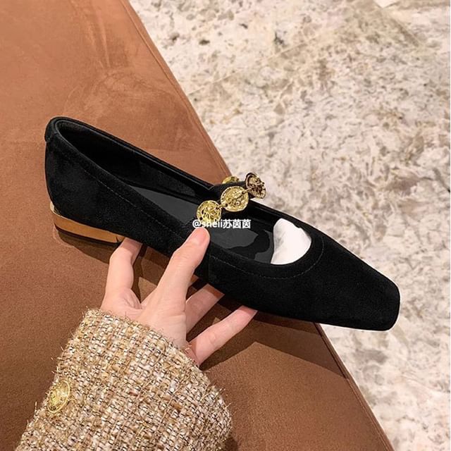 Jane Heel Accent Pumps Plain Mary Metal Low