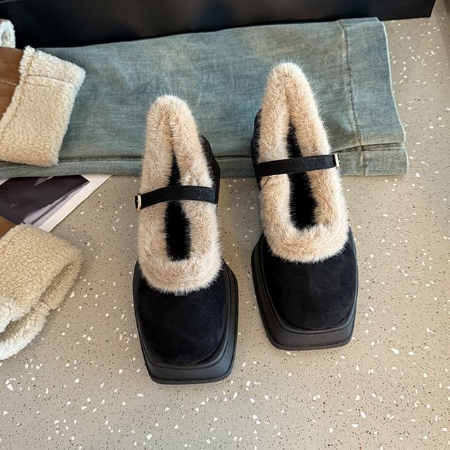 Jane Mary Heel Square-Toe Platform Shoes Chunky