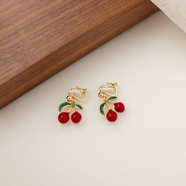 Cherry Drop Earring / Clip-On