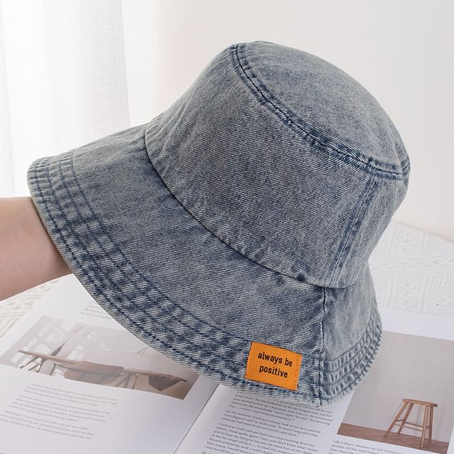 Denim Bucket Applique Hat