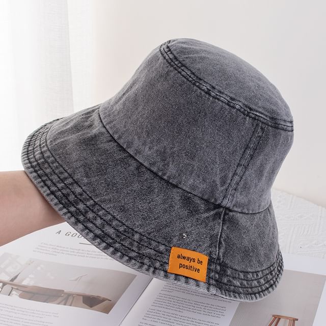 Denim Bucket Applique Hat
