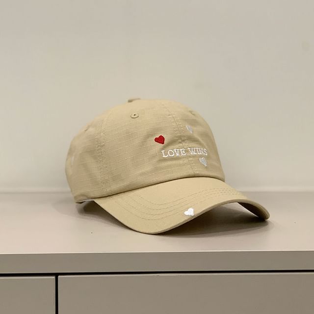 Embroidered Heart Cap
