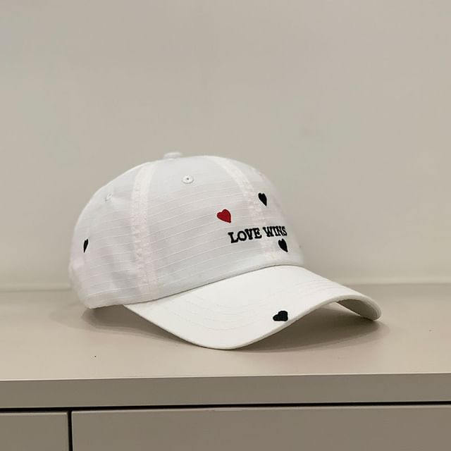 Embroidered Heart Cap