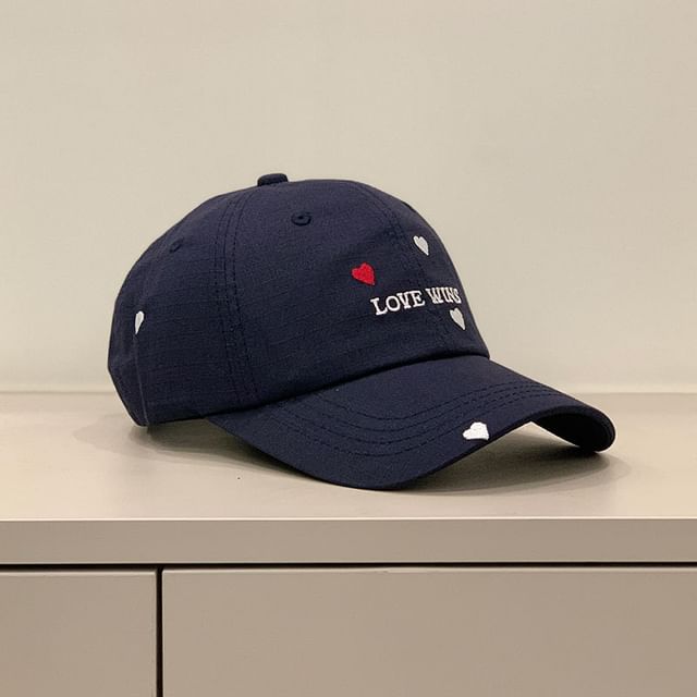 Embroidered Heart Cap