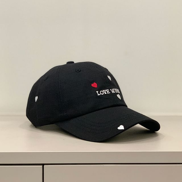 Embroidered Heart Cap