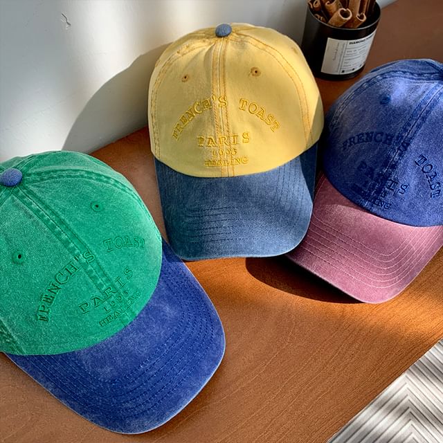 Embroidered Tone Baseball Cap Two Lettering