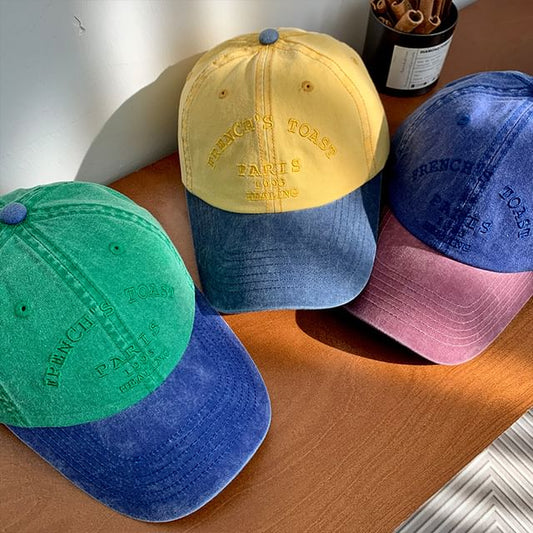 Embroidered Tone Baseball Cap Two Lettering