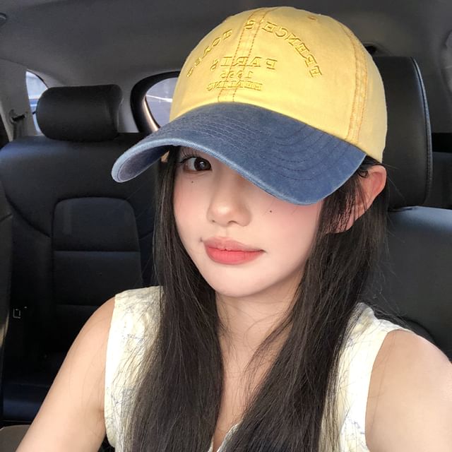 Embroidered Tone Baseball Cap Two Lettering