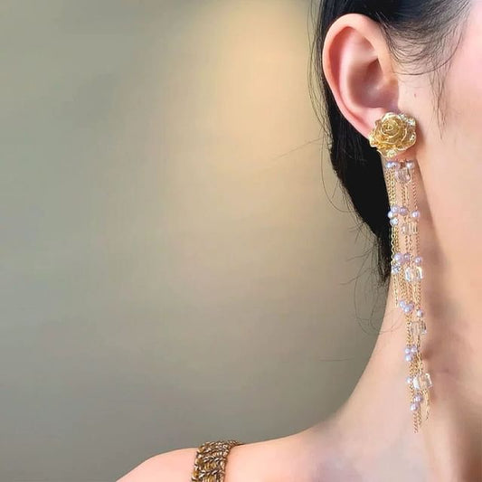 Faux Flower Pearl Stud Earring