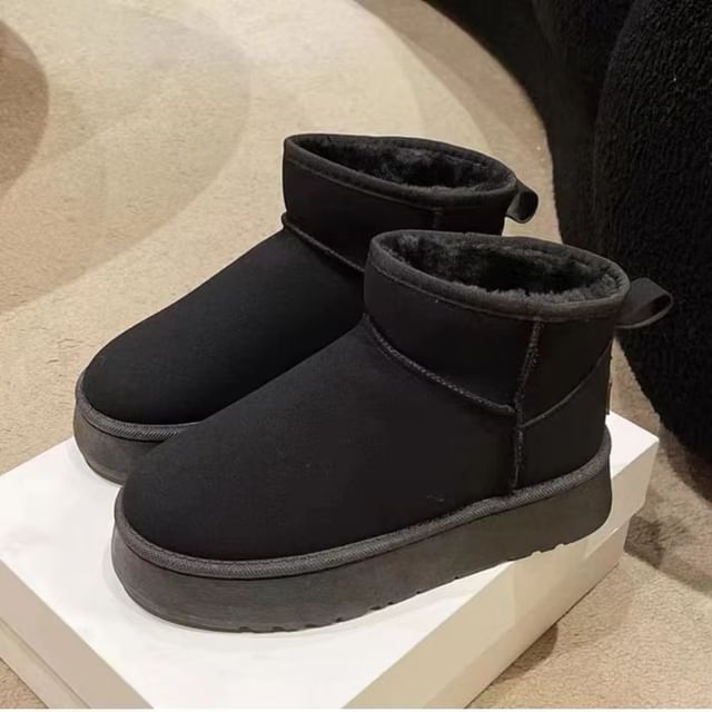 Platform Fleece-Lined Short Snow Boots