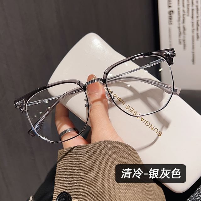 Half Frame Glasses Blocking Light Blue