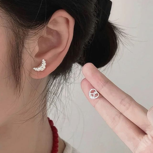 Asymmetrical Earring Pastry / Clip On Stud