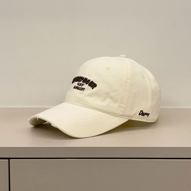 Distressed Embroidered Baseball Cap Lettering