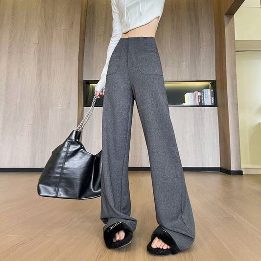 Suit Fit Plain Pants Loose (Various Designs) Rise High