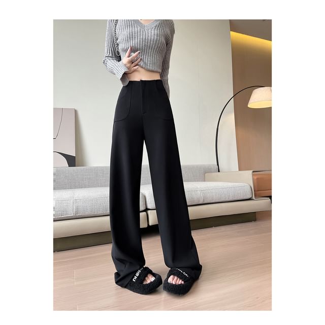 Suit Fit Plain Pants Loose (Various Designs) Rise High