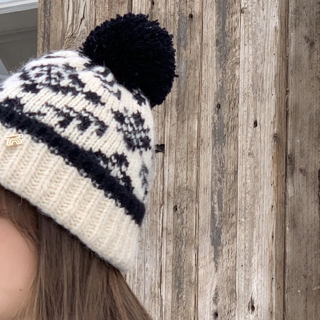 Pom Patterned Beanie