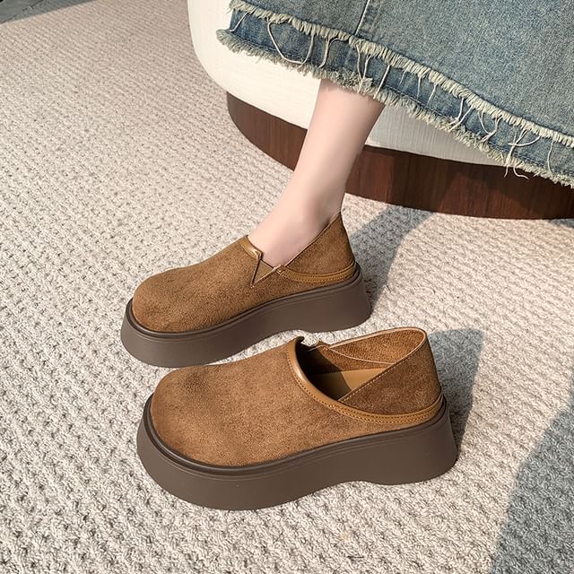 Faux Ons Slip Platform Suede