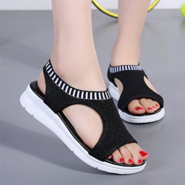 Cutout Contrast Sandals Trim